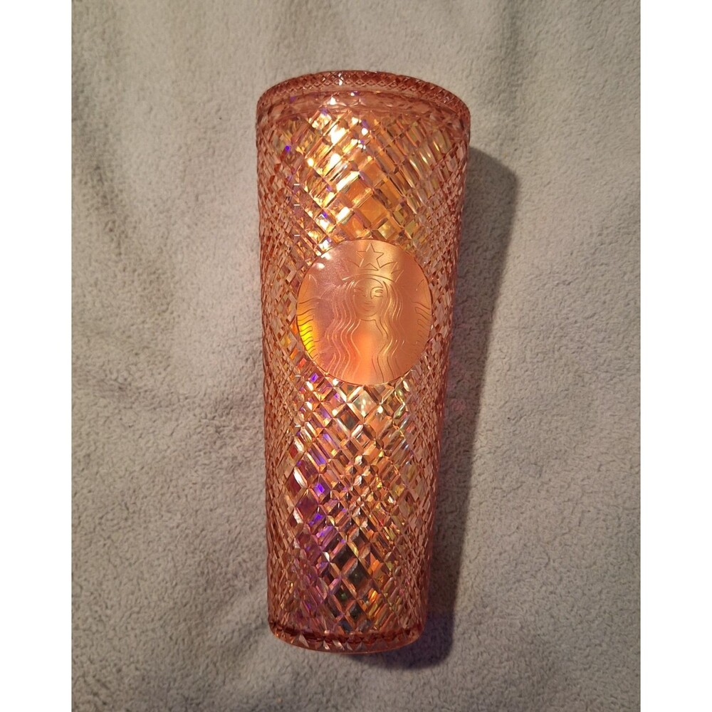 Starbucks Iridescent Rose Gold Pink Venti Tumbler 24 Oz No Straw 2021 NWT - Picture 5 of 5